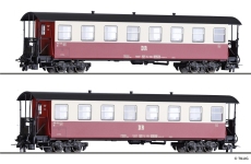 TILLIG 13981 - H0m Personenwagenset der DR, bestehend aus zwei Personenwagen KB4ip, Ep. IV